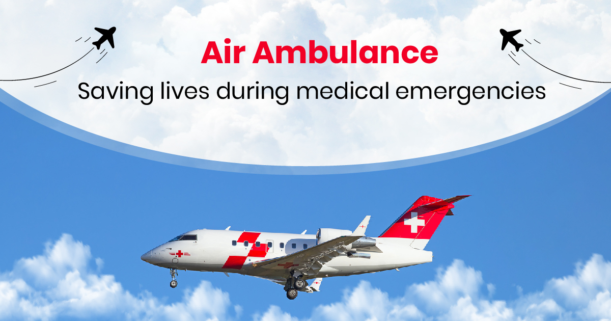Air ambulance in flight